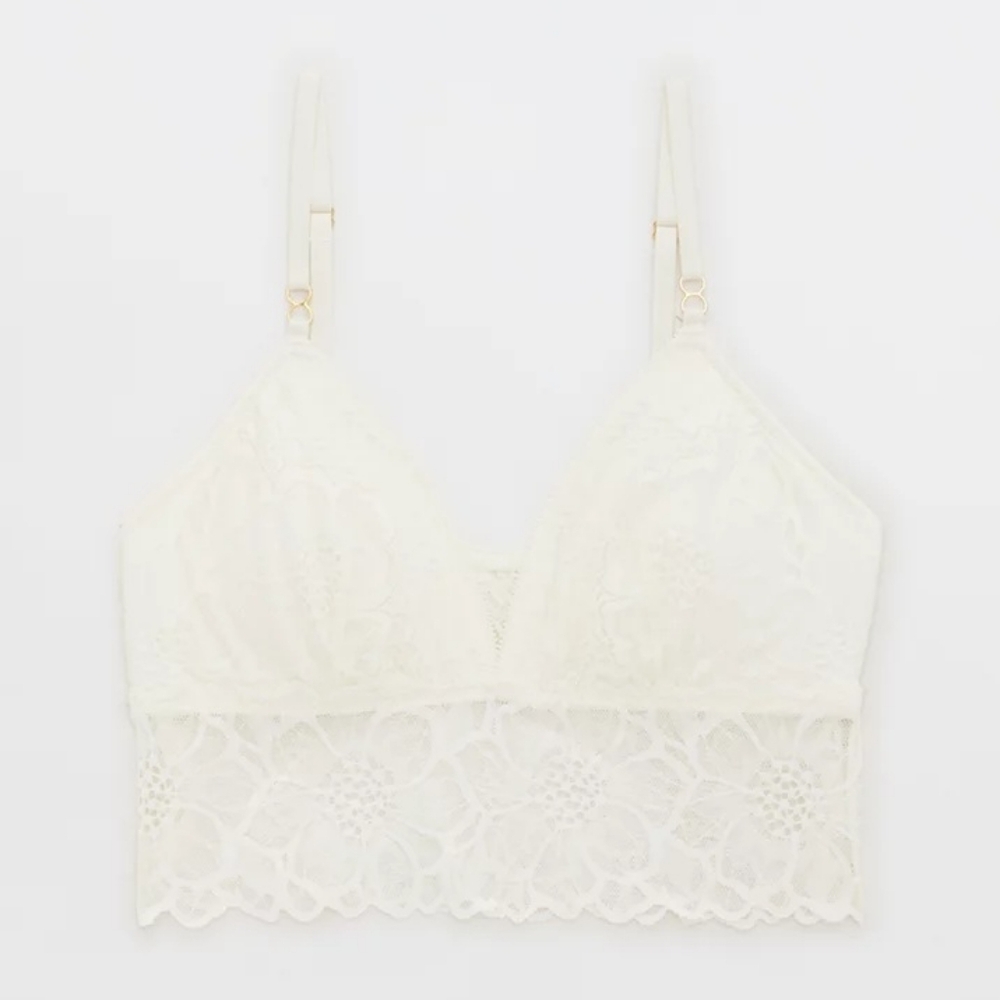 💫AERIE SNOW ANGEL LACE PADDED BRALETTE SIZE M - Picture 3 of 8